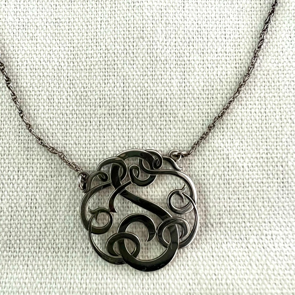 Sterling Silver S Script Necklace - image 2